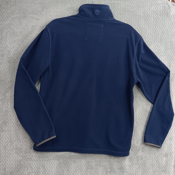 TIMBERLAND Men's Navy Blue Quarter zip Fleece Pullover Sweatshirt Jacket Size M - Picture 2 of 5